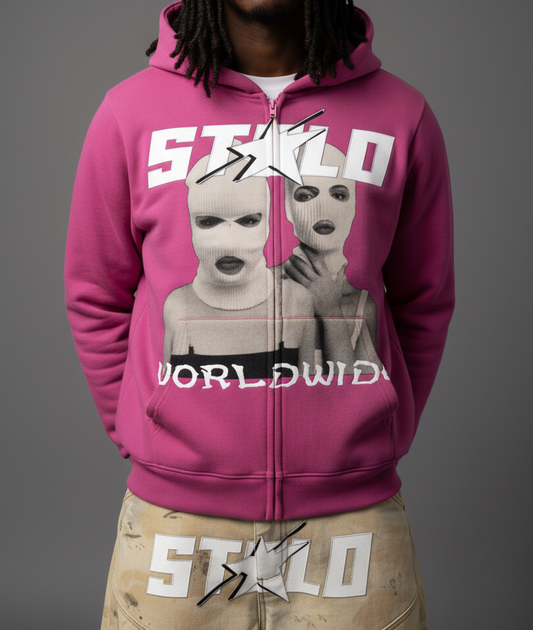 Stolo Clothing Co SKIED UP 2026 Heavyweight Cropped Double Zip-Up Hoodie (460GSM)