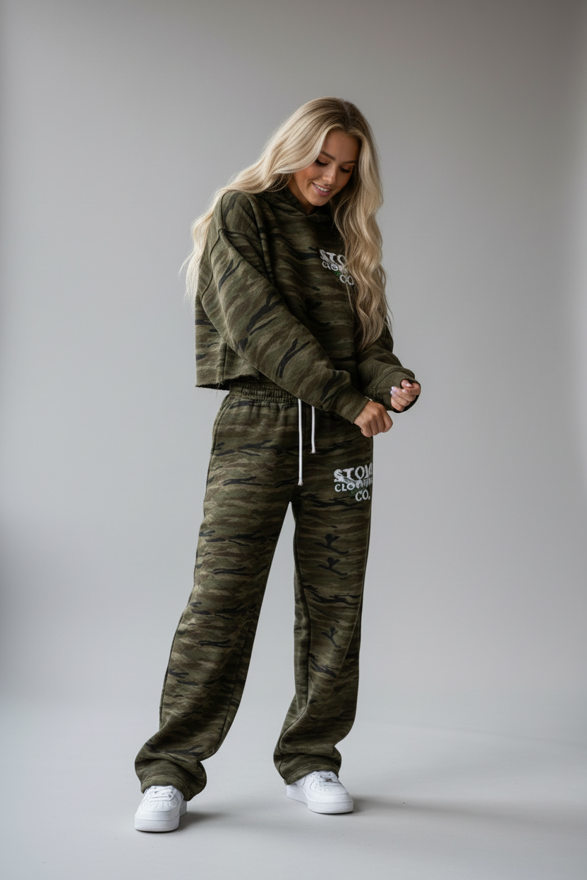 Stolo Clothing Co Birdies Heavyweight Camo Boxy Hoodie (400GSM)