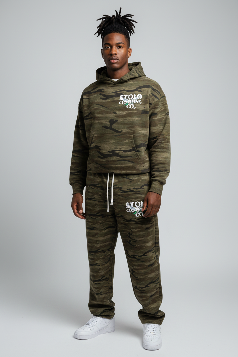 Stolo Clothing Co Birdies Heavyweight Camo Hoodie (400GSM)