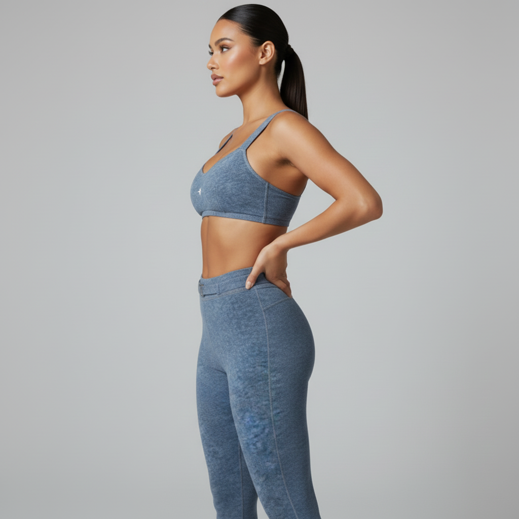 Stolo Clothing Co CALM Faux Denim Sports Bra