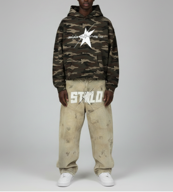 Stolo Clothing Co LOGO ARMY CAMO Heavyweight Hoodie (420 GSM)