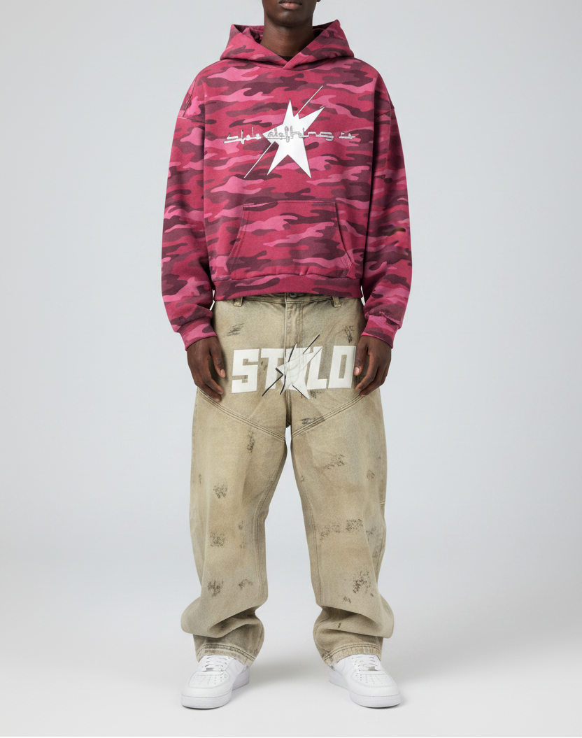 Stolo Clothing Co LOGO ROSE CAMO Heavyweight Hoodie (420 GSM)