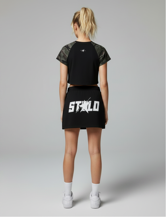 Stolo Clothing Co LOGO Cropped Half Camo Crop Tee