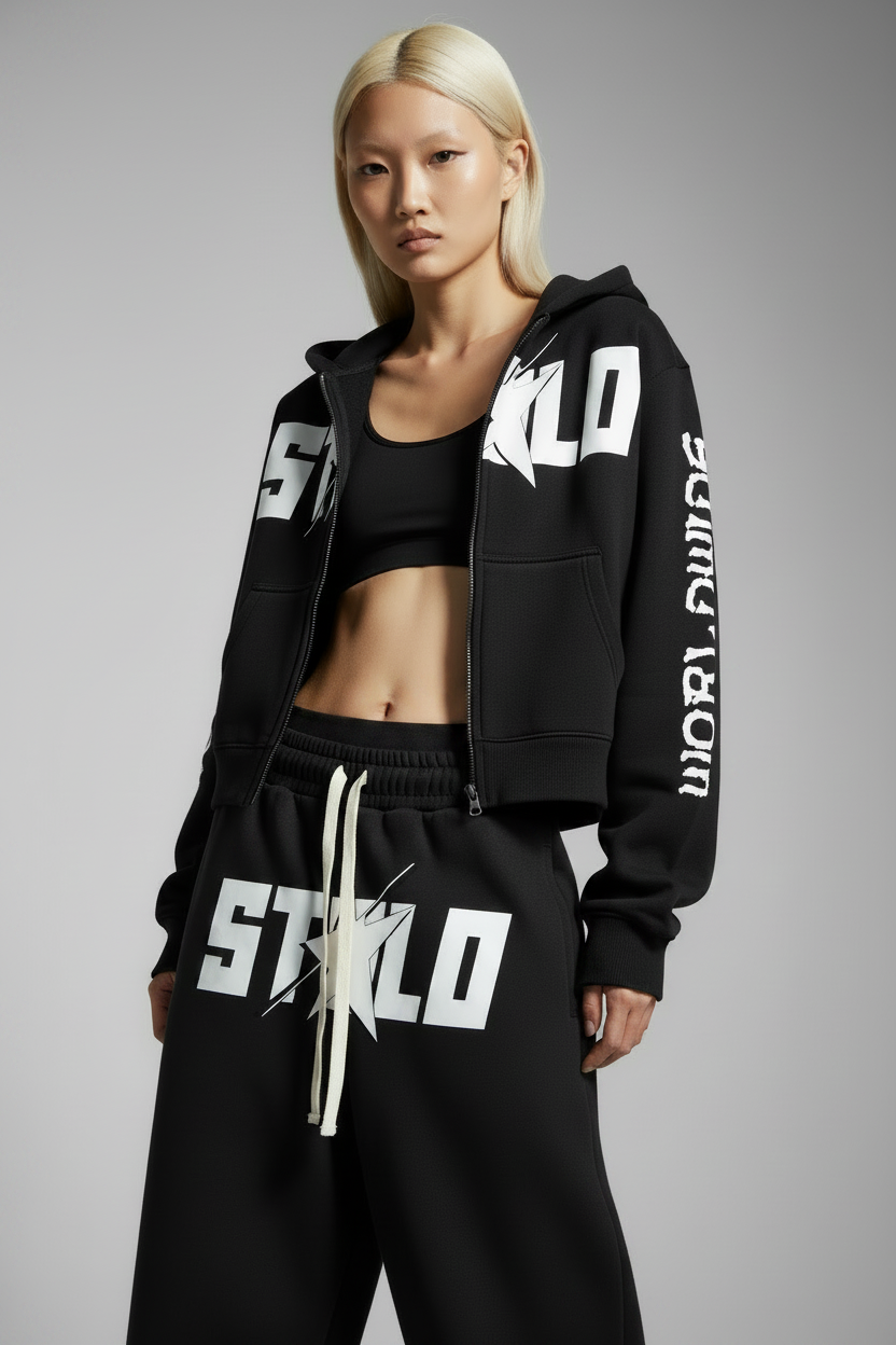 Stolo Clothing Co STARCHILD REBORN Heavyweight Boxy Double Zip Fleece Zip-Up Hoodie (380GSM)