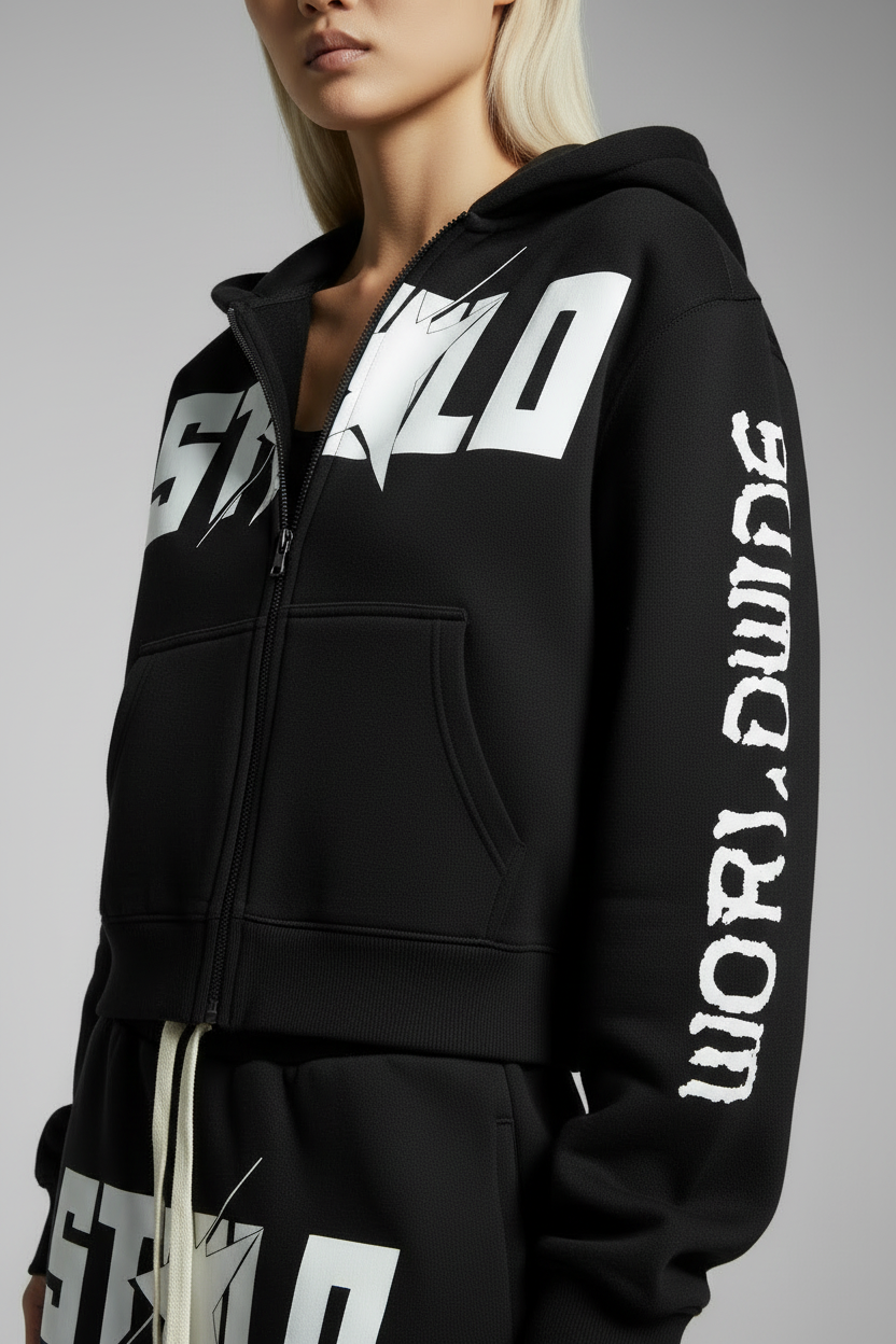 Stolo Clothing Co STARCHILD REBORN Heavyweight Boxy Double Zip Fleece Zip-Up Hoodie (380GSM)