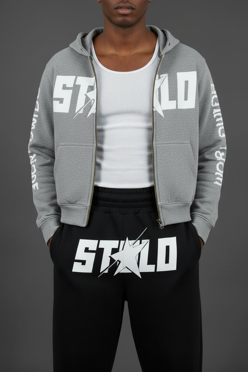 Stolo Clothing Co STARCHILD REBORN Heavyweight Boxy Double Zip Fleece Zip-Up Hoodie (380GSM)