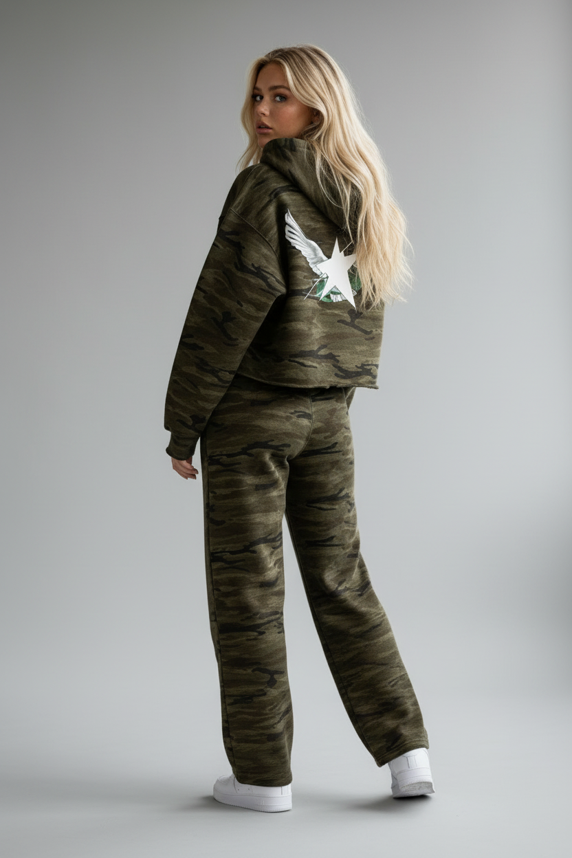 Stolo Clothing Co Birdies Heavyweight Camo Boxy Hoodie (400GSM)