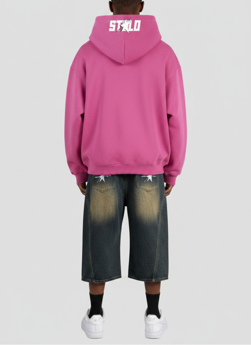 Stolo Clothing Co PREYING NUN Heavyweight Cropped Double Zip-Up Hoodie (460GSM)