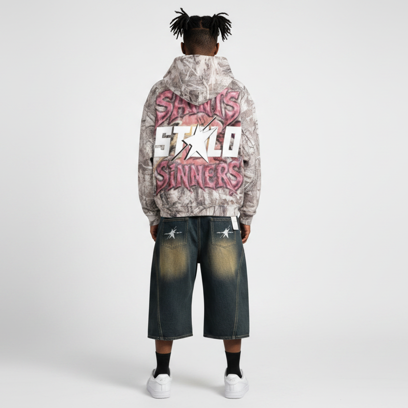Stolo Clothing Co Saints Vs Sinners Desert Camo Zip-Up Hoodie (340GSM)
