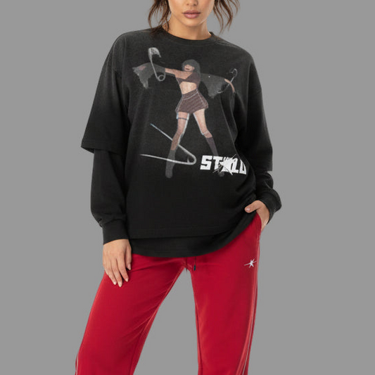 Stolo Clothing Co PAIN PIN Sunfaded Hand-Frayed Two-Piece Tee