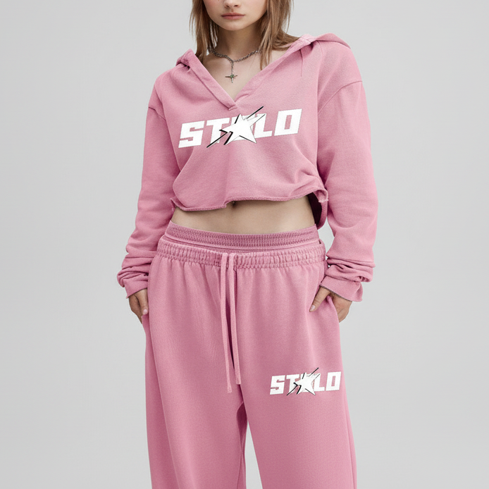 Stolo Clothing Co STARCHILD Open Chest Cropped Vintage Washed Raw Edge Hoodie