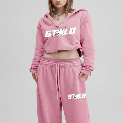 Stolo Clothing Co STARCHILD Open Chest Cropped Vintage Washed Raw Edge Hoodie
