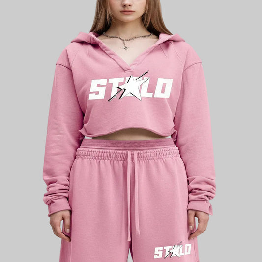 Stolo Clothing Co STARCHILD Open Chest Cropped Vintage Washed Raw Edge Hoodie