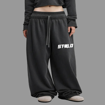 Stolo Clothing Co STARCHILD Vintage Washed Raw Edge Double Waist Band Baggy Sweats