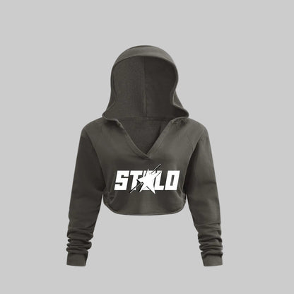Stolo Clothing Co STARCHILD Open Chest Cropped Vintage Washed Raw Edge Hoodie