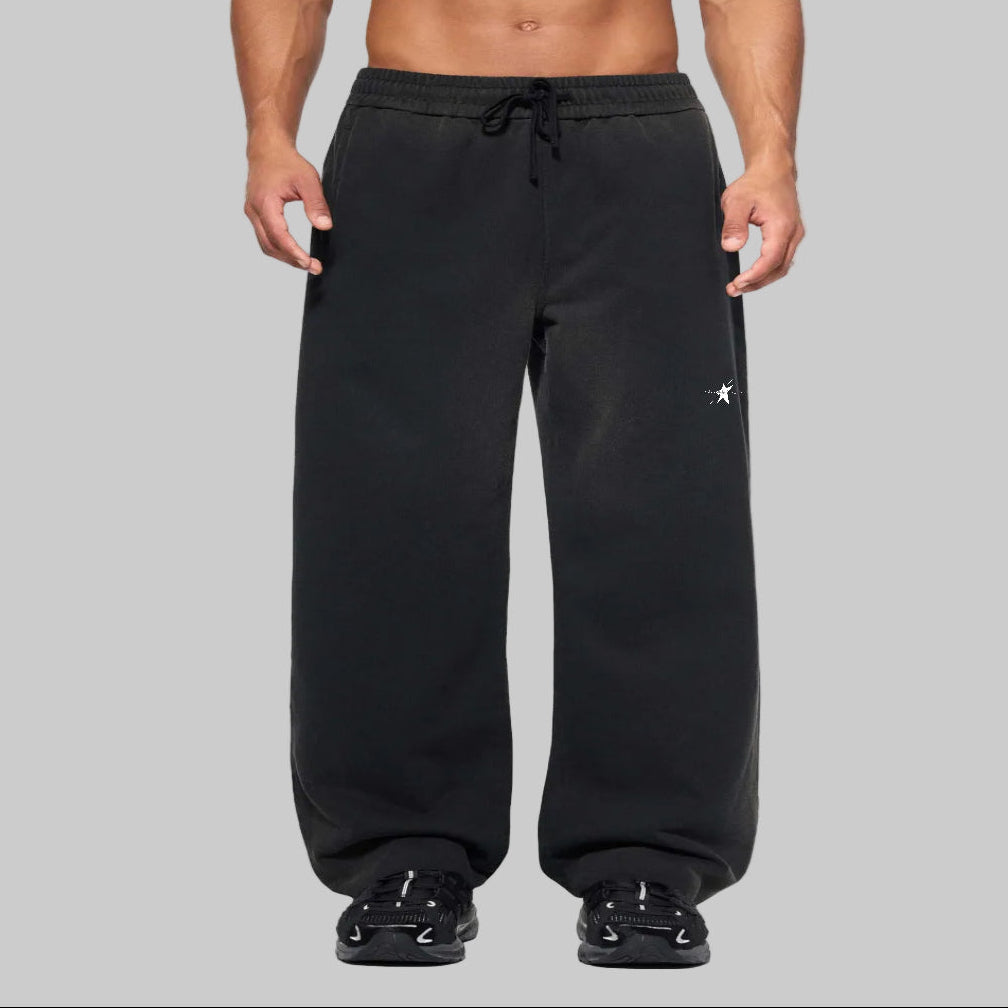 Stolo Clothing Co LOGO Sun Faded Raw Edge Straight-Leg Sweatpants