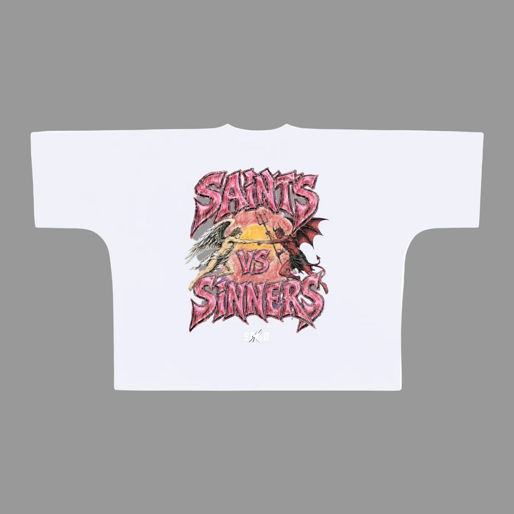 Stolo Clothing Co SAINTS VS SINNERS Oversized Boxy Tee (300GSM)