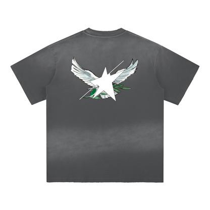 Limited Edition Stolo Clothing Co Birdies Sun Faded Hand-Frayed Cotton Tee