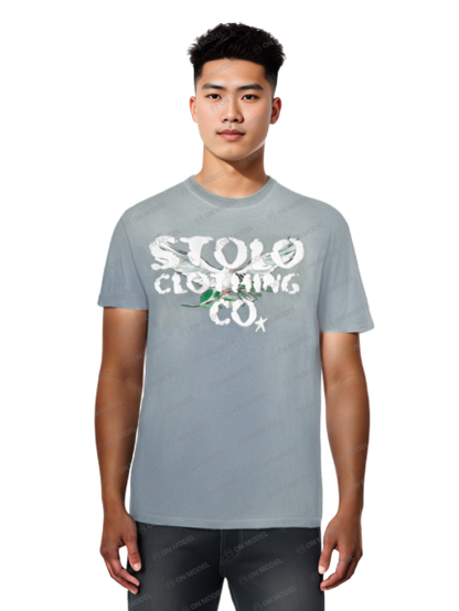 Stolo Clothing Co Birdies Monkey Washed Distressed Tee [PINK & BLUE]