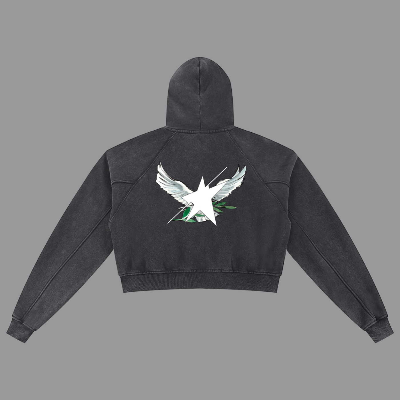 Stolo Clothing Co Birdies Snow Washed Cropped Hoodie