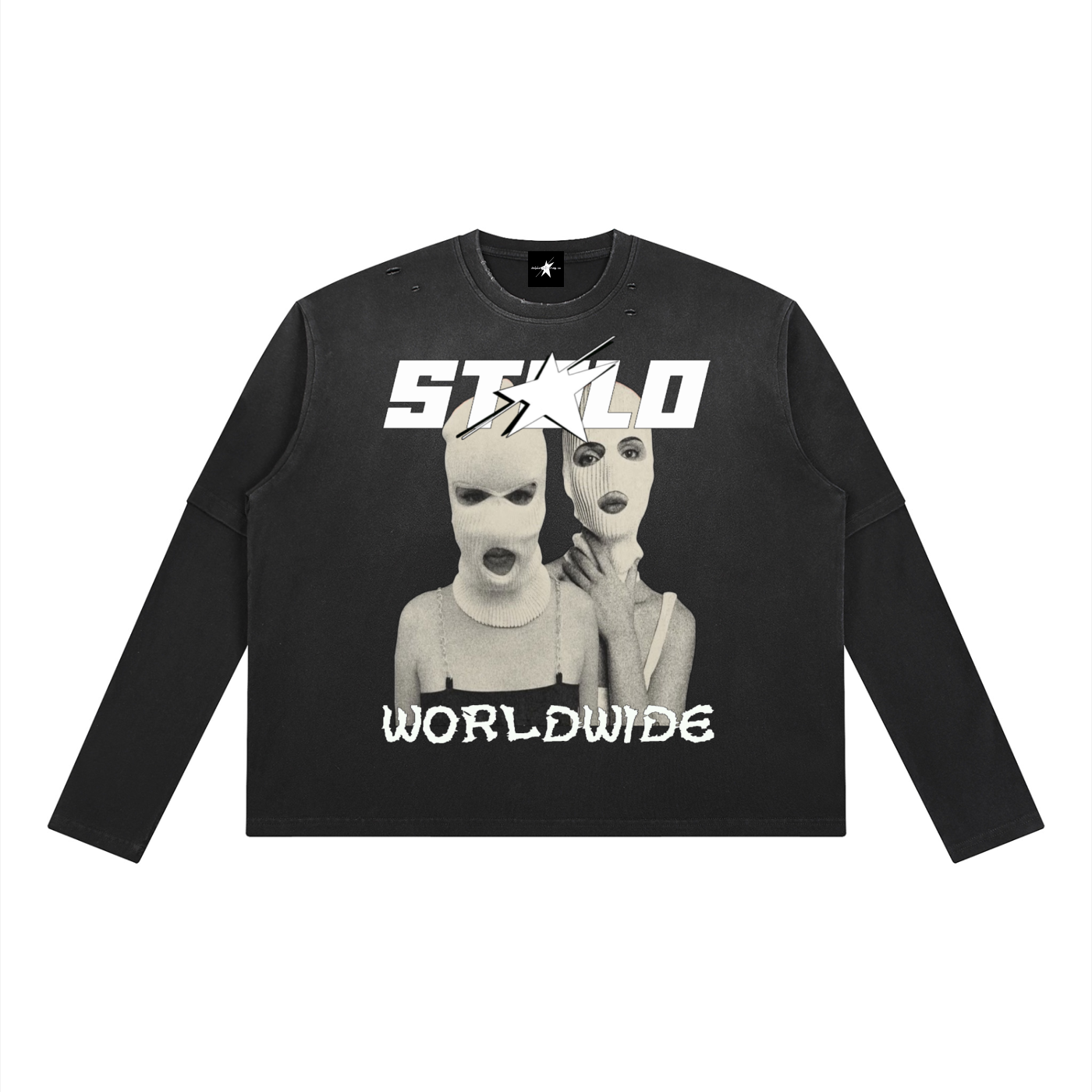 Stolo Clothing Co PREYING NUN Vintage Wash Double Layered Tee (250GSM)