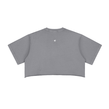 Stolo Clothing Co STARCHILD Snow Washed Raw Edge Crop Top Tee