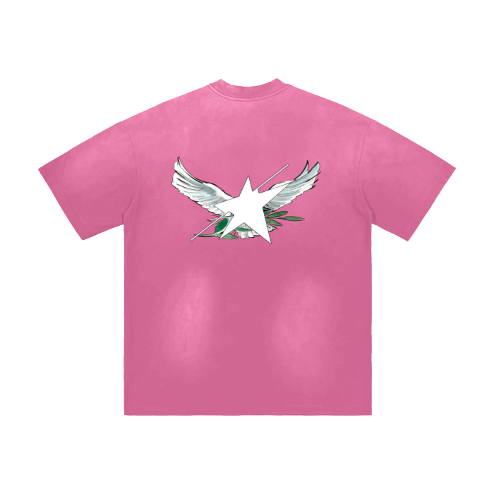 Stolo Clothing Co Birdies Minimalistic Hand-Frayed Sunfaded Tee [ BLACK , PINK & BLUE ]