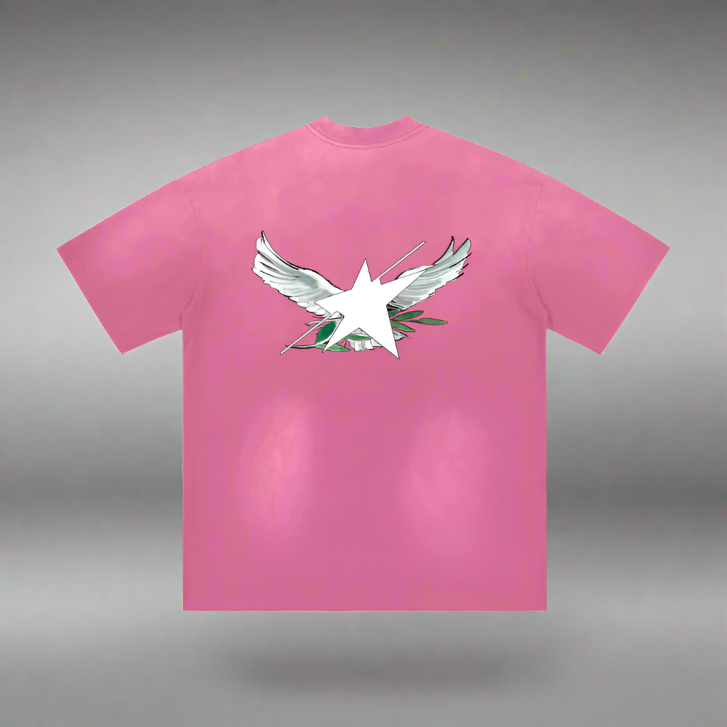 Stolo Clothing Co Birdies Minimalistic Hand-Frayed Sunfaded Tee [ BLACK , PINK & BLUE ]