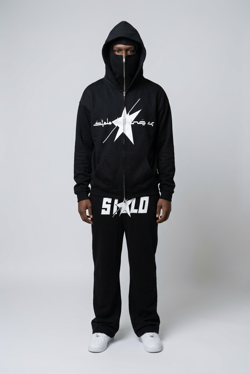 Alternate hood-up studio photo