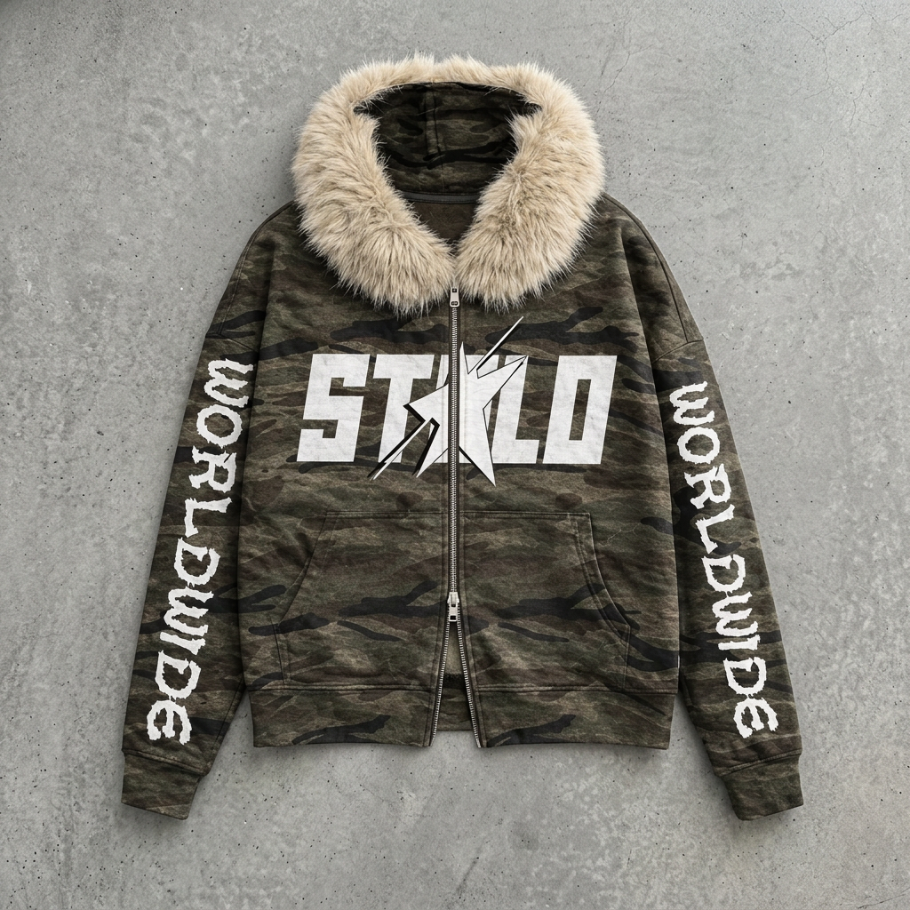 America Print camo double-zip front revision