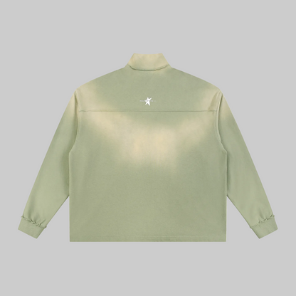 Stolo Clothing Co STARCHILD Sun Faded Raw Edge Quarter-Zip Sweatshirt