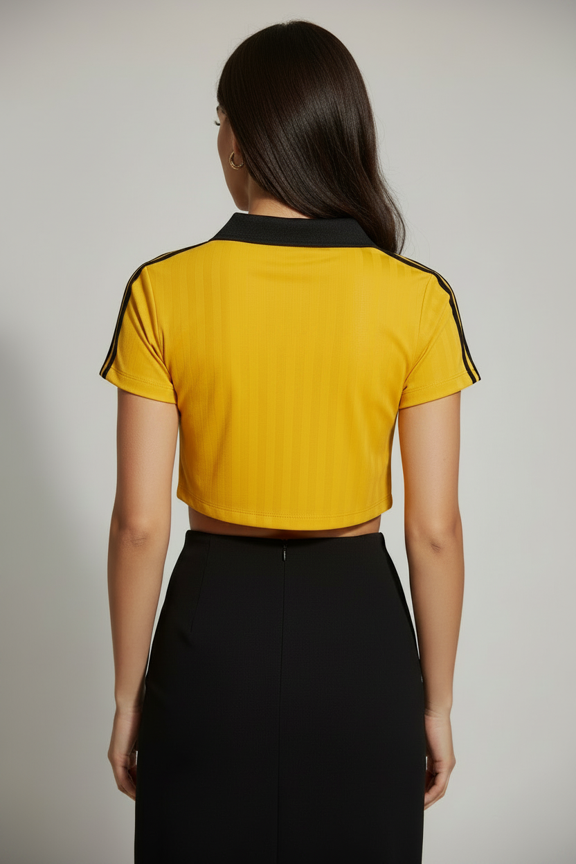 Stolo Clothing Co STARCHILD Striped Cropped Jersey Polo Tee