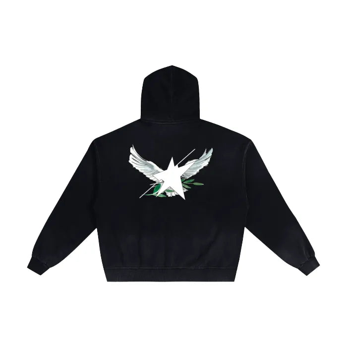 Limited Edition Stolo Clothing Co Birdies Hand-Frayed Pure Cotton Double Zip Up Hoodie