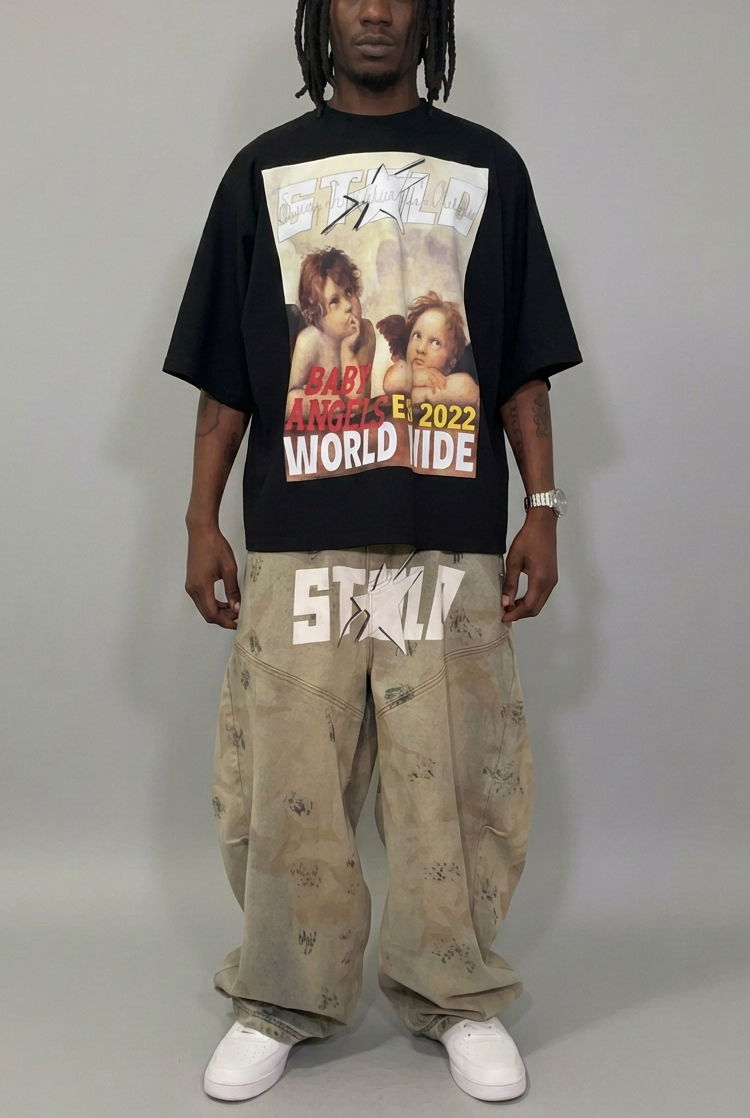 Black Baby Angels tee with site-reference locs