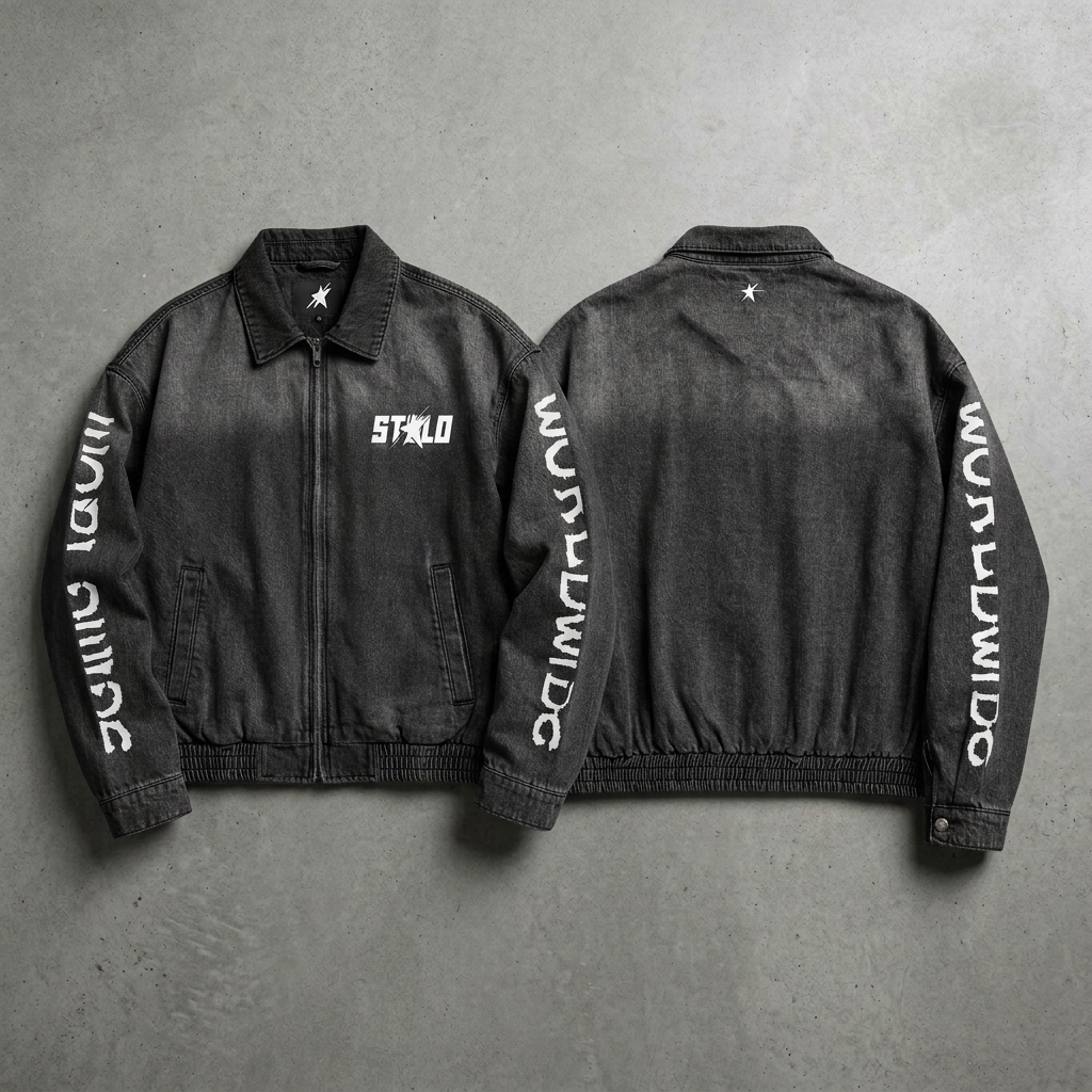 Black jacket front-and-back paired floor visual