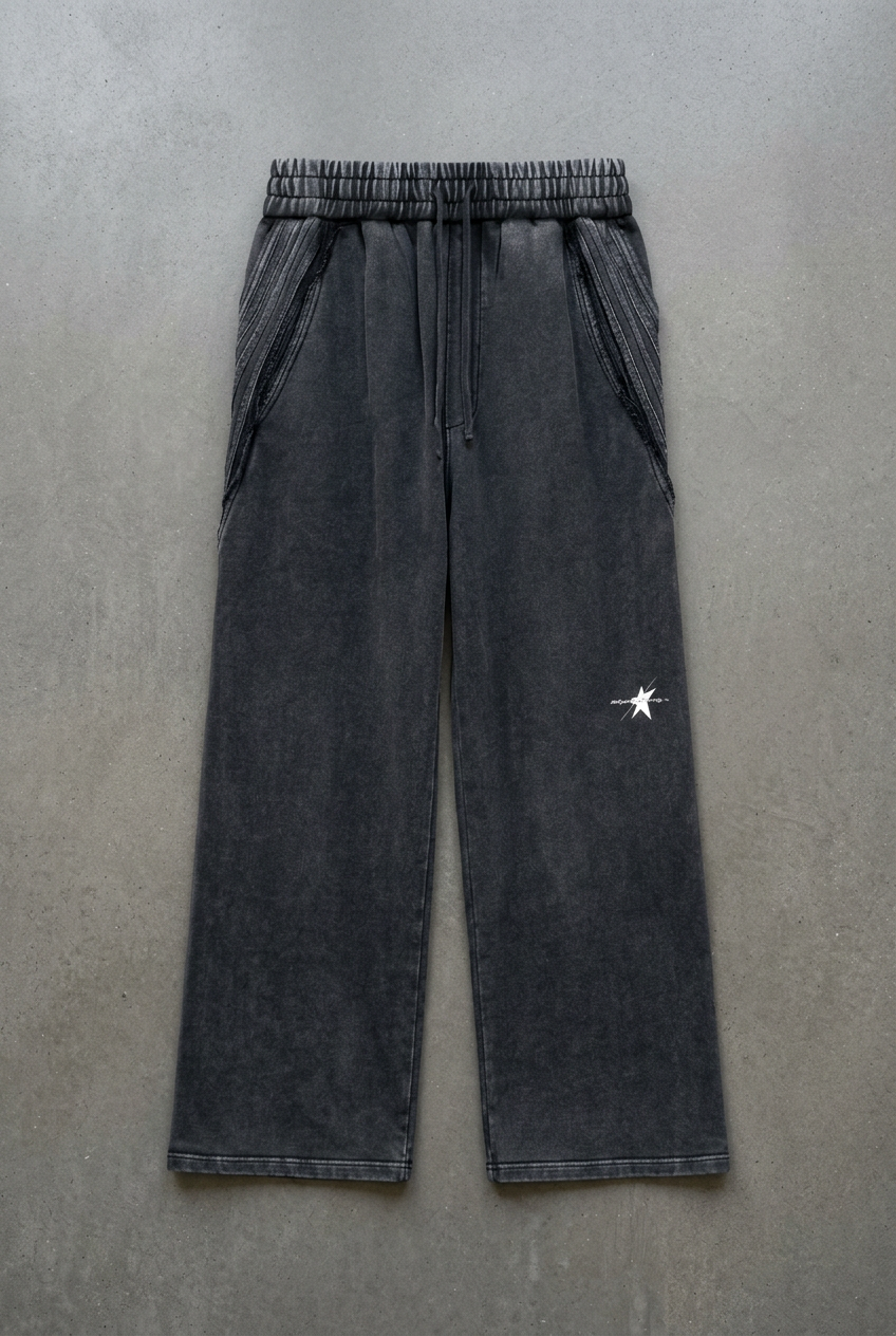 Black pants front floor-lay