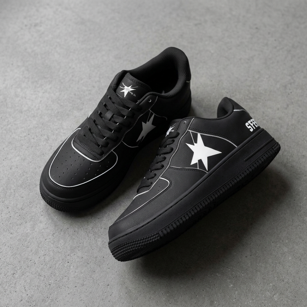 Black Steppers grey-floor visual