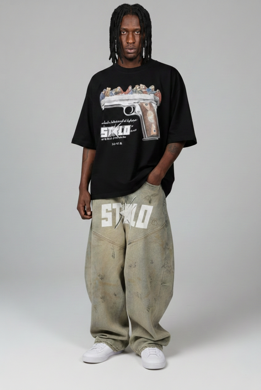 Black tee model face edit