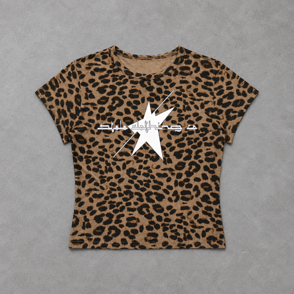 Brown leopard STOLO shirt flat lay