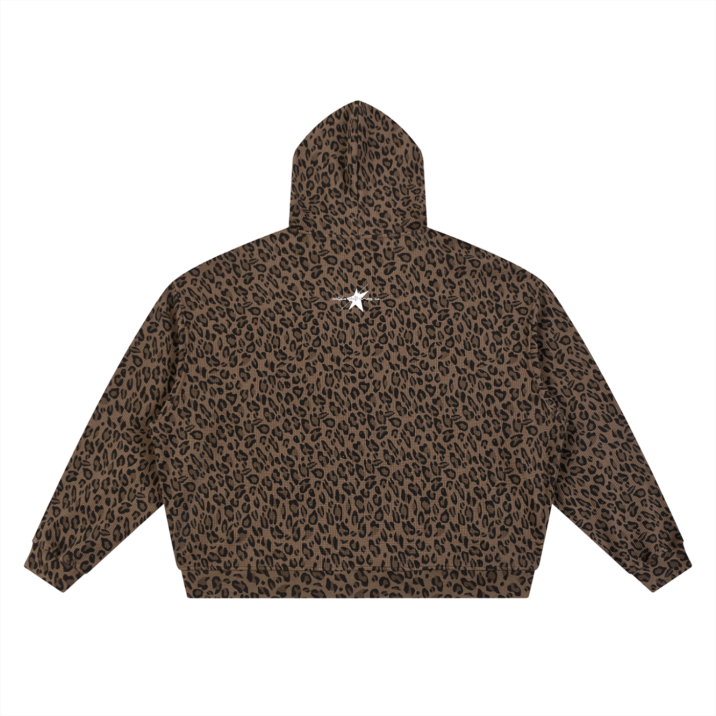 Stolo Clothing Co STARCHILD Leopard Print Waffle Texture Double Zip Up Hoodie