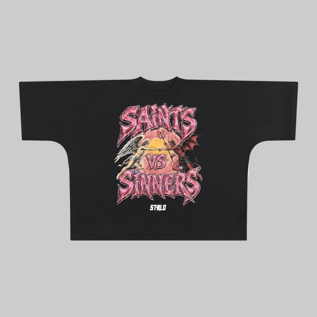 Stolo Clothing Co SAINTS VS SINNERS Oversized Boxy Tee (300GSM)