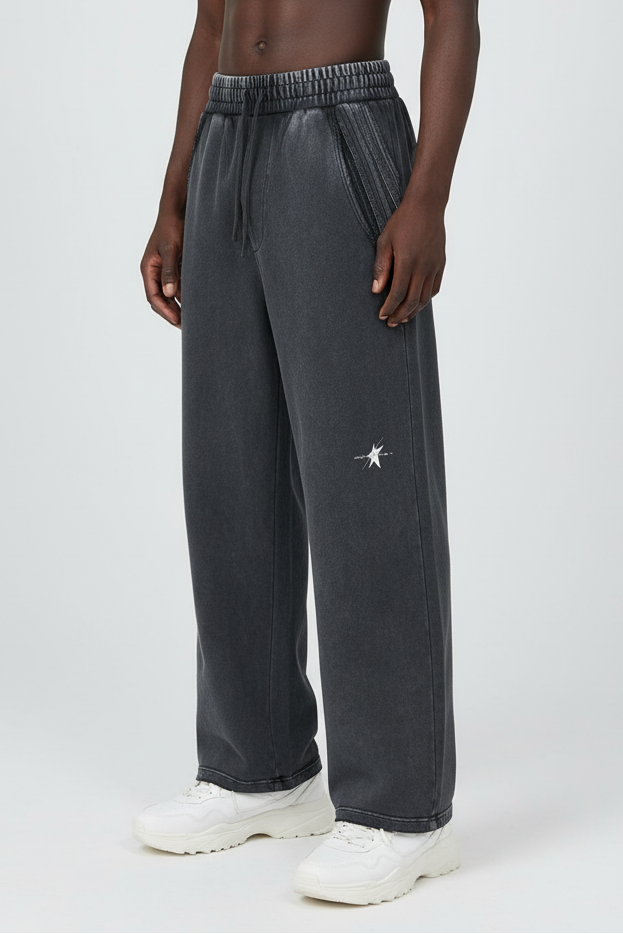 Stolo Clothing Co PROJECT 08 Snow Washed Tape Raw Edge Sweatpants