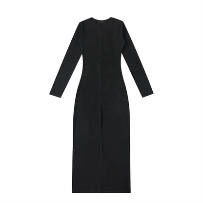 Stolo Clothing Co Essentials Dyed Washed Slit Maxi Dress