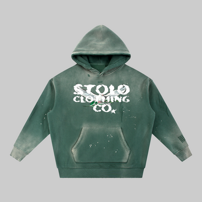 Limited Edition Stolo Clothing Co Birdies Vintage Washed Frayed Fleece Hoodie