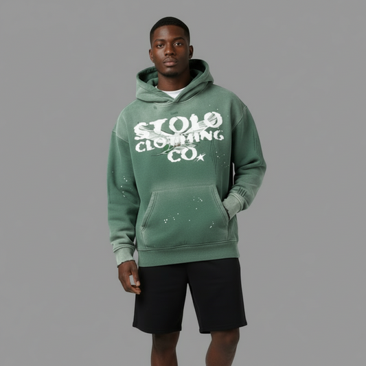 Limited Edition Stolo Clothing Co Birdies Vintage Washed Frayed Fleece Hoodie