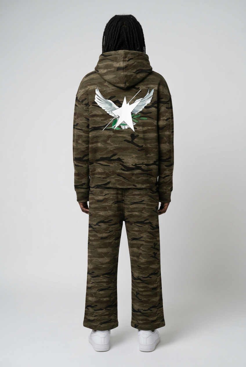 Camo set back view