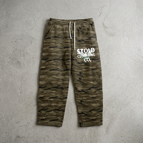 Camo sweatpants front floor visual