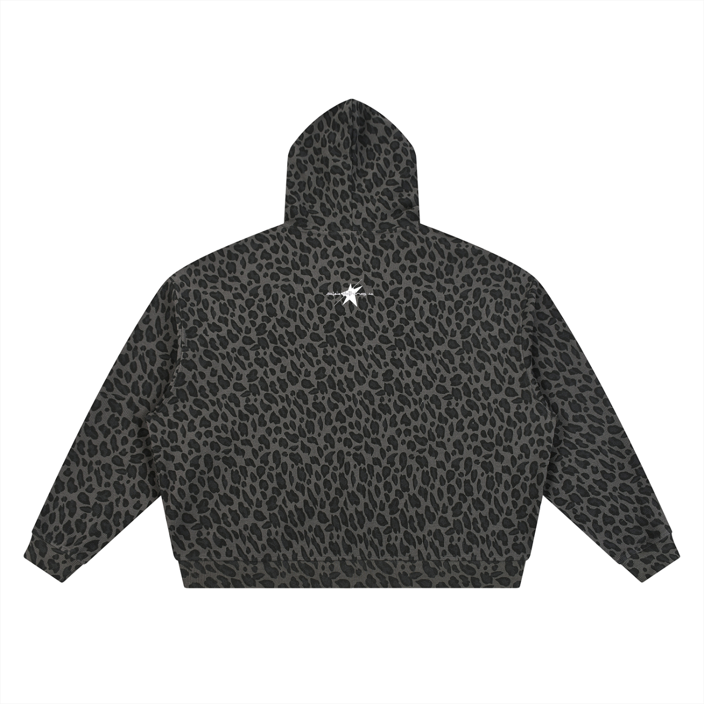 Stolo Clothing Co STARCHILD Leopard Print Waffle Texture Double Zip Up Hoodie