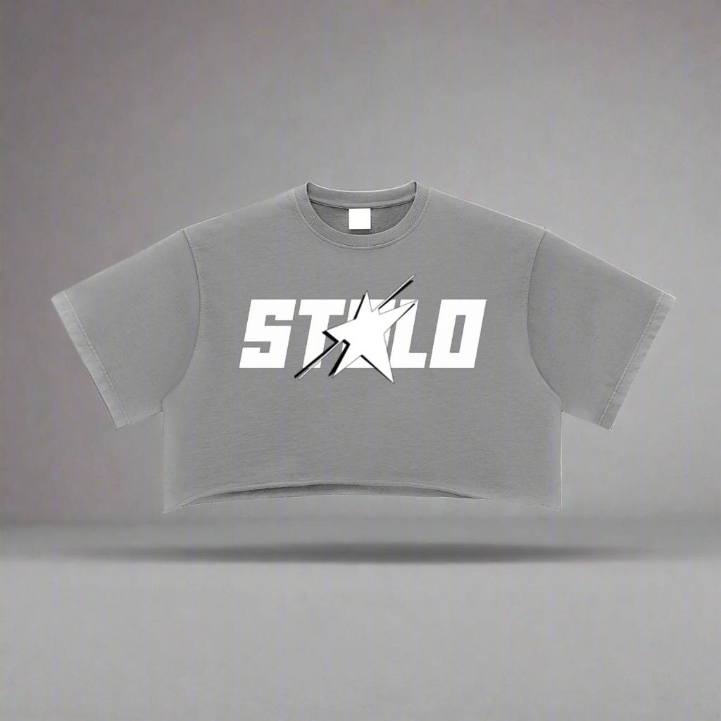 Stolo Clothing Co STARCHILD Snow Washed Raw Edge Crop Top Tee