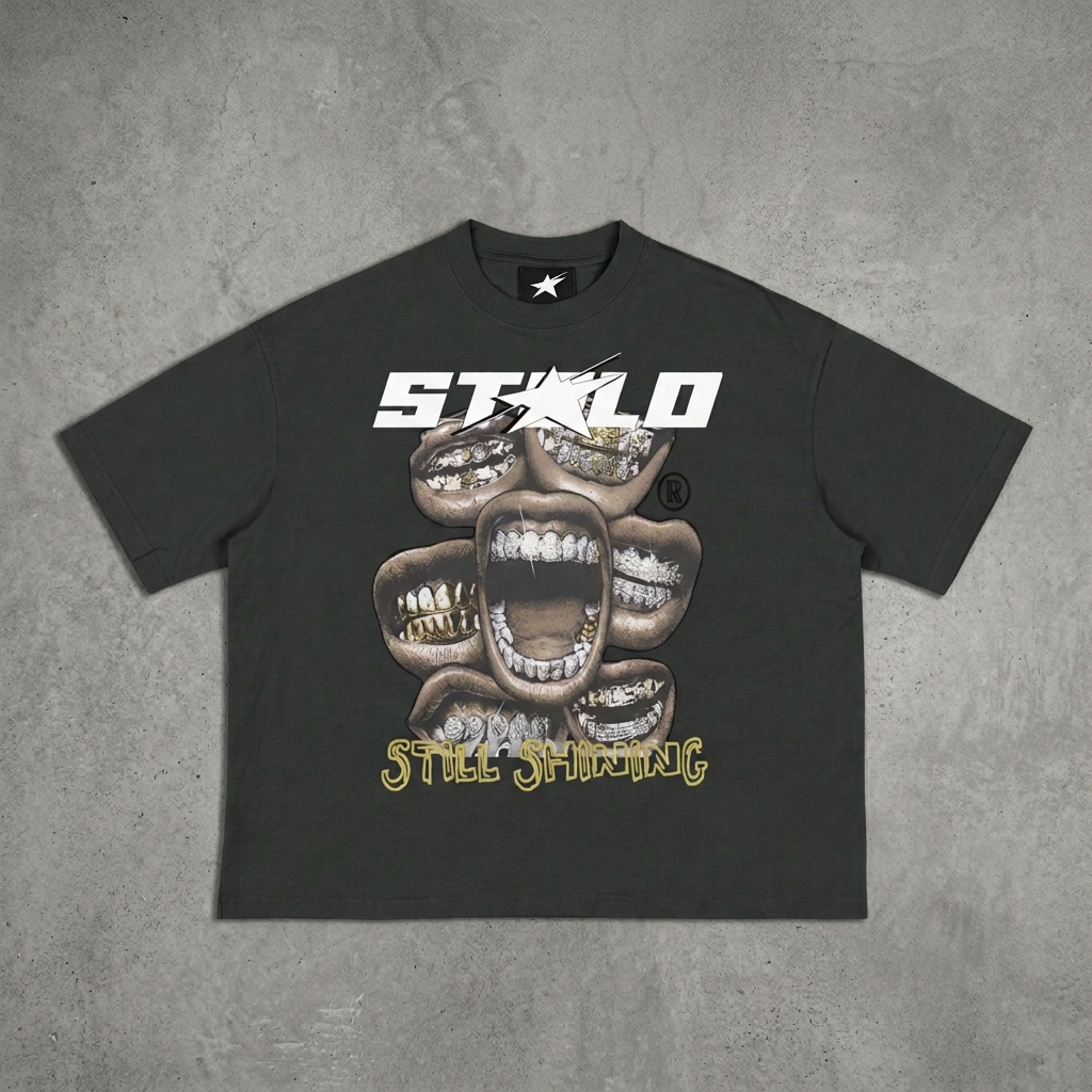 Classic Boxy Tee with black neck tag